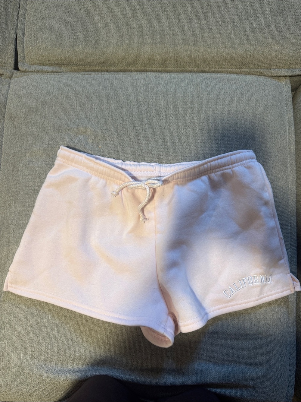 Women’s Light Pink Fleece Athletic Drawstring Shorts